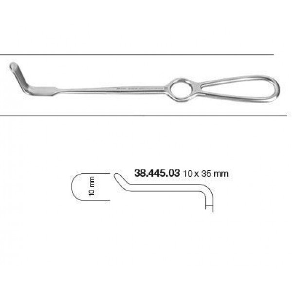 38.445.03 Ретрактор  OBWEGESER 22 cm, 42x13мм Завит нагоре
