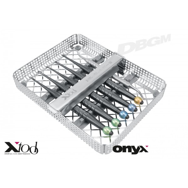 17.007.00TI X-DESMO КОМПЛЕКТ ЕЛЕВАТОР С ПОКРИТИЕ ОНИКС ОТ ДР. ХИЛДЕБРАНД С МЕТАЛНА КУТИЯ