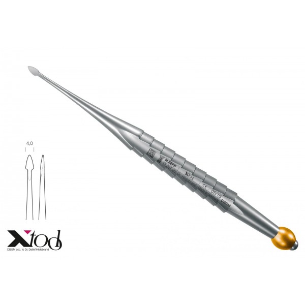 17.007.05 X-DESMO-ИНСТРУМЕНТ, КОРЕН-ЕЛЕВАТОР 4,0MM, СЪС ЗЛАТНА ИНДЕНТИФИКАЦИОННА ТОПКА