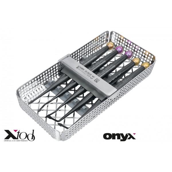 17.007.75TI X-TOOL, КОМПЛЕКТ ЗА ЕЛЕВАТОРИ , СЪСТОЯЩ СЕ ОТ 5 ЕЛЕВАТОРА С ОНИКСОВО ПОКРИТИЕ, В МЕТАЛНА КОШНИЦА 1/3