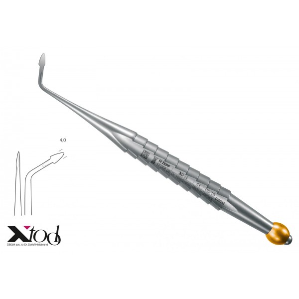 17.008.08 X-TOOL SYNDESMOTOME, НАЛЯВО ОГВИВАНЕ, F.ЕЗИЧНА/БУКАЛНА ЛУКСАЦИЯ, 4,0MM ЦВЕТНО КОДИРАНЕ