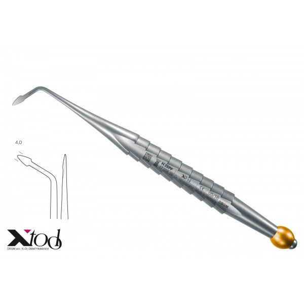 17.008.09 X-TOOL SYNDESMOTOME, ДЯСНО ОГВИВАНЕ, F.ЕЗИЧНА/ БУКАЛНА ЛУКСАЦИЯ, 4,0MM, ЦВЕТНО КОДИРАНЕ