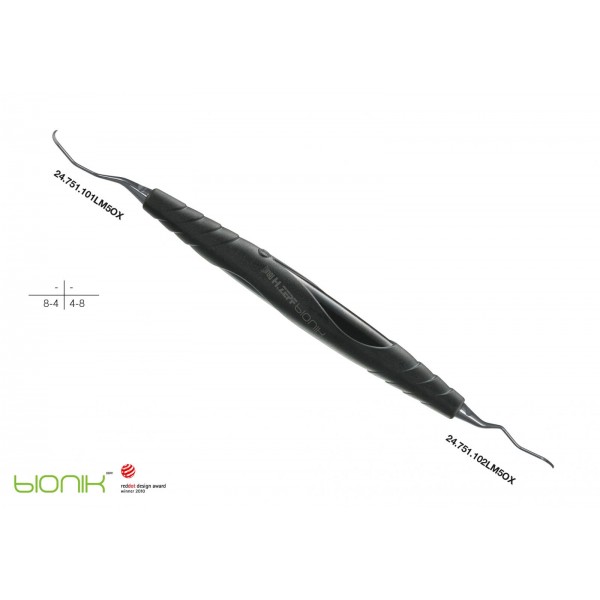 24.210.01LM5OX УНИВЕРСАЛНА КЮРЕТА ПЕРИОДОНТАЛНА, ДРЪЖКА BIONIK, LANGER 1/2,Ø0,95, ЧЕРЕН, СМЕНЯЕМИ НАКРАЙНИЦИ 